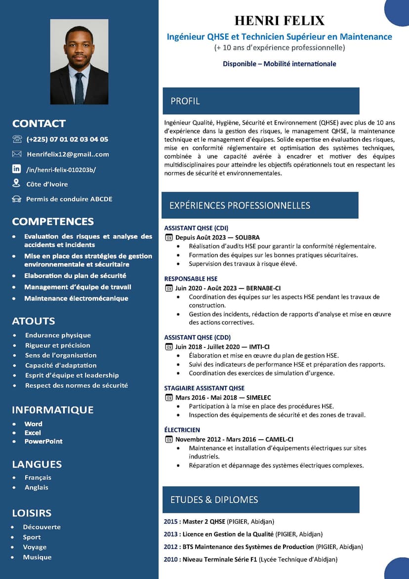 CV Professionnel Moderne 
